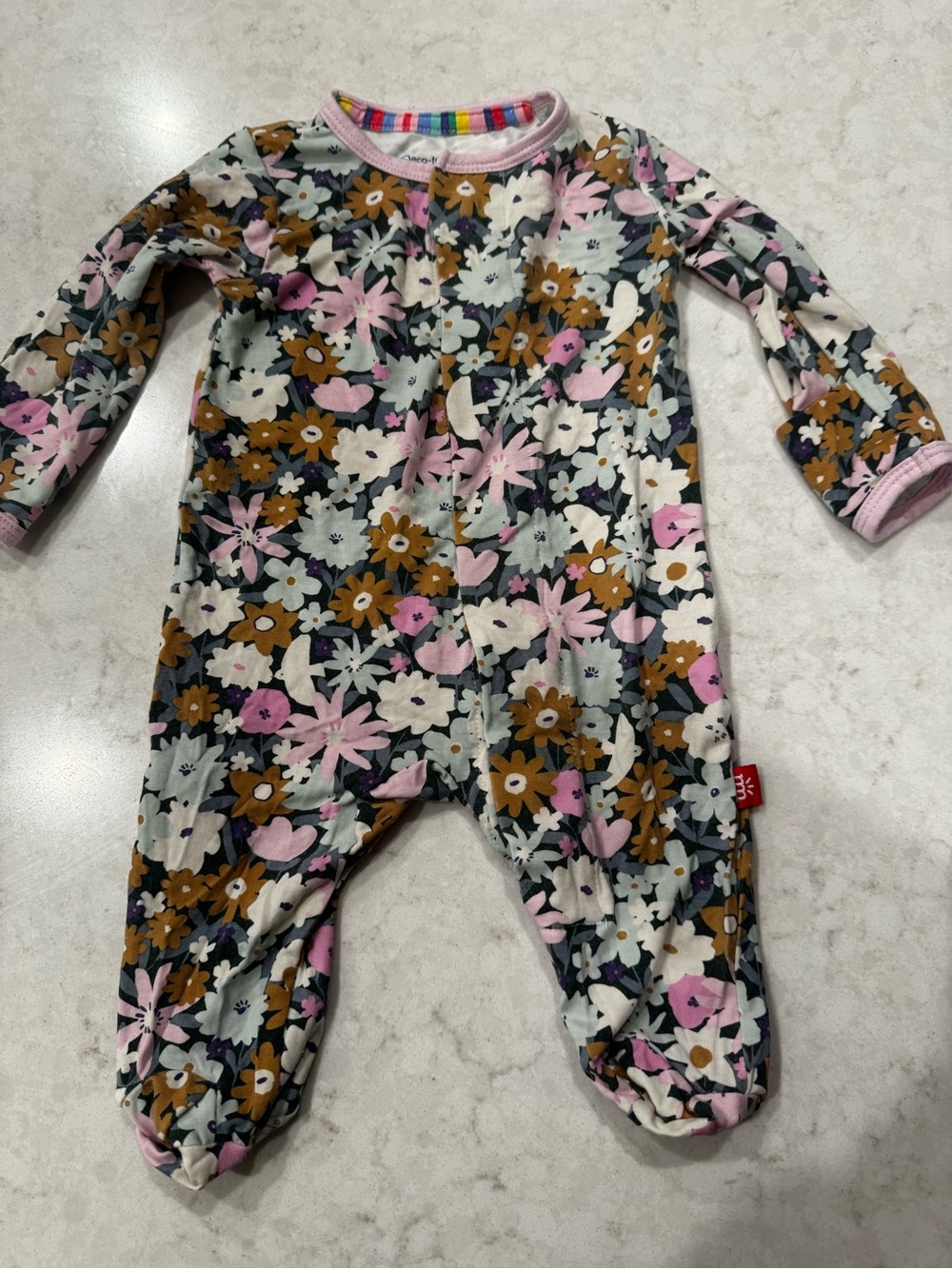 Finchley Floral Ruffle Magnetic Footie
